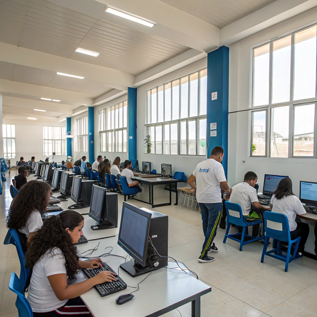 Students learning coding in the advanced computer lab