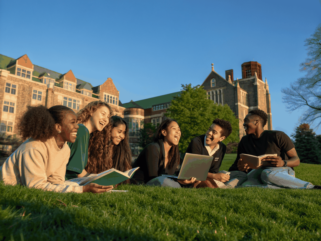 Students gathering at an EROS campus event
