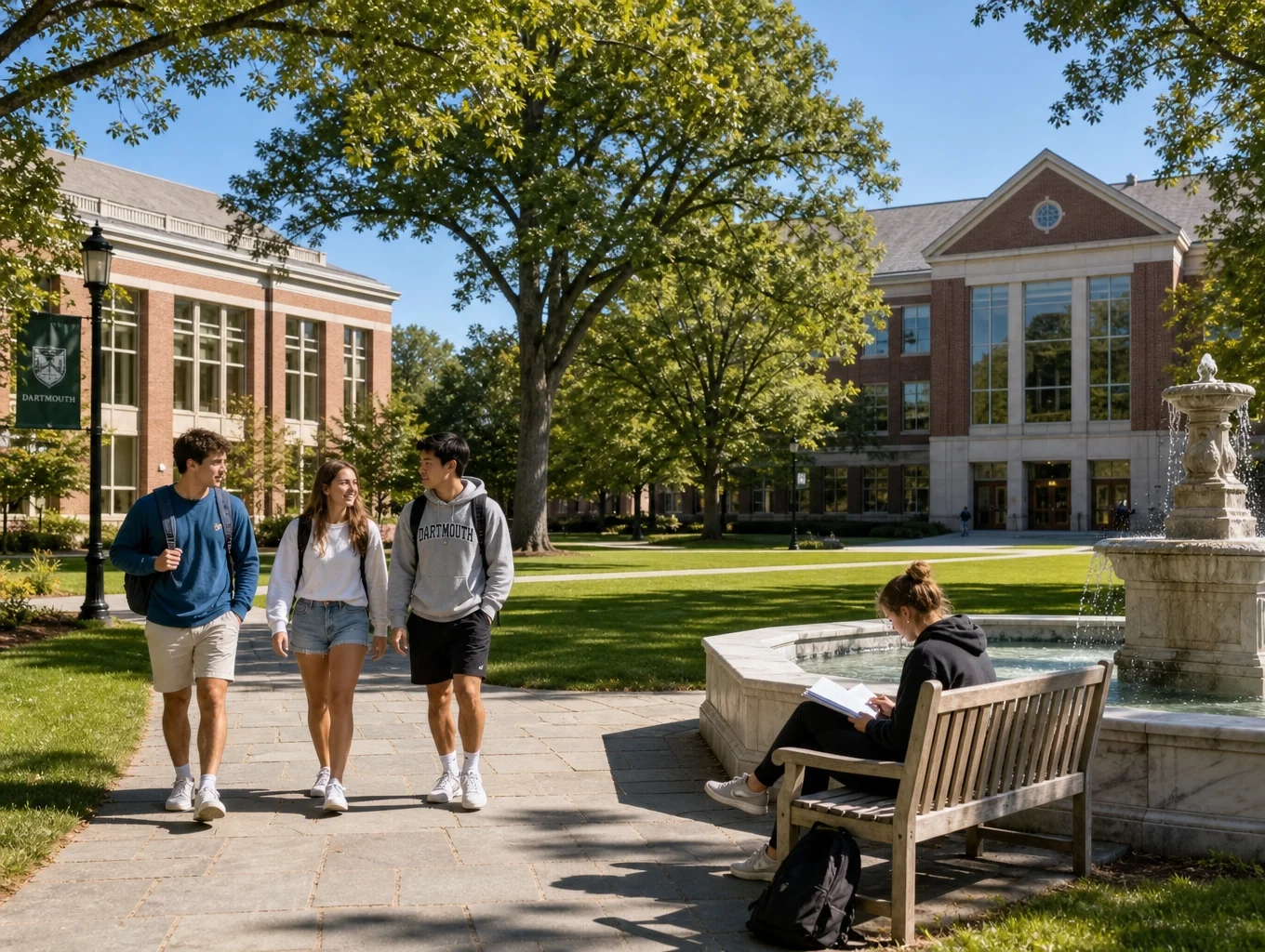 Lush green campus grounds for student activities