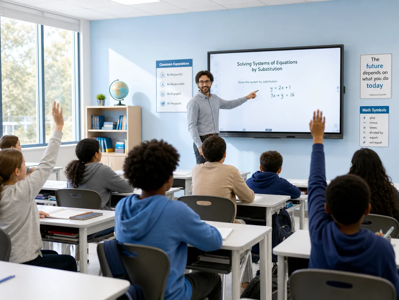 Bright and modern classroom at EROS Convent School