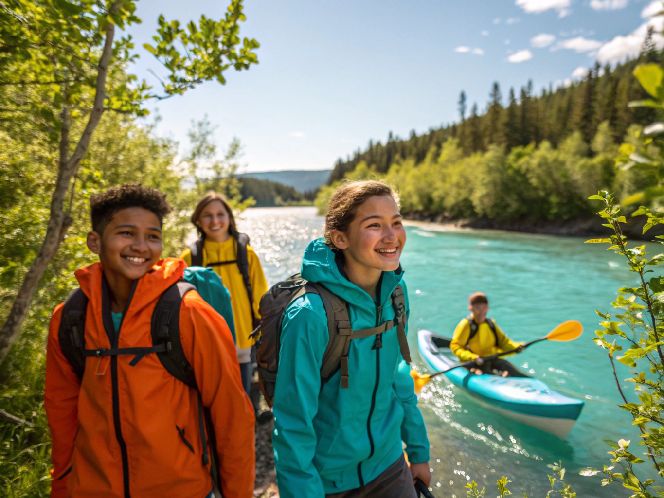 Students participating in seasonal camp activities